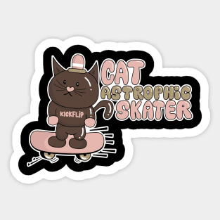 Cat-astrophic Skater - Adorable Feline on a Skateboard Sticker